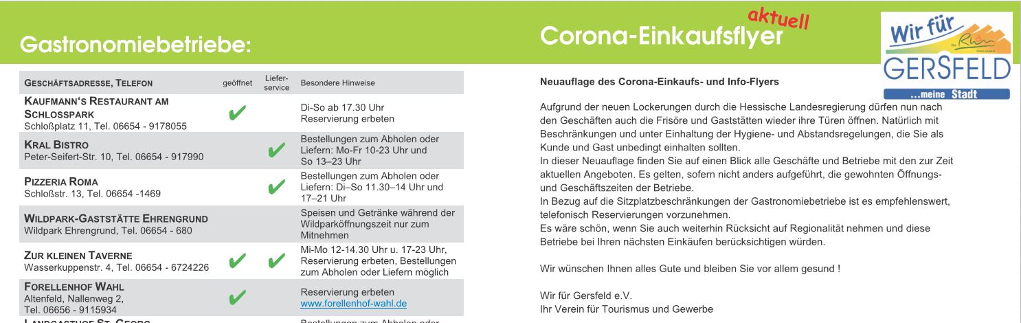 Corona Einkaufsflyer